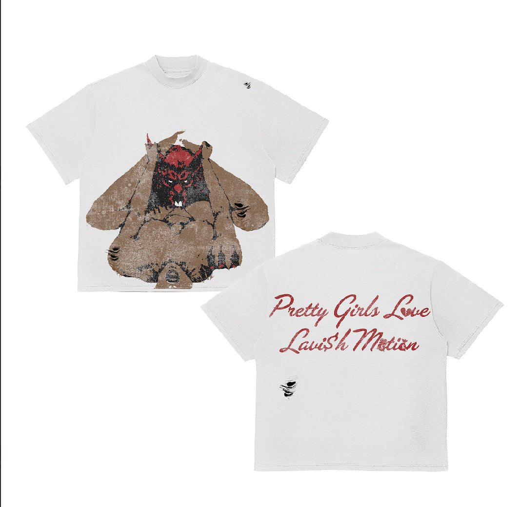 White “ Pretty Girls Love Lavish Motion” Shirt